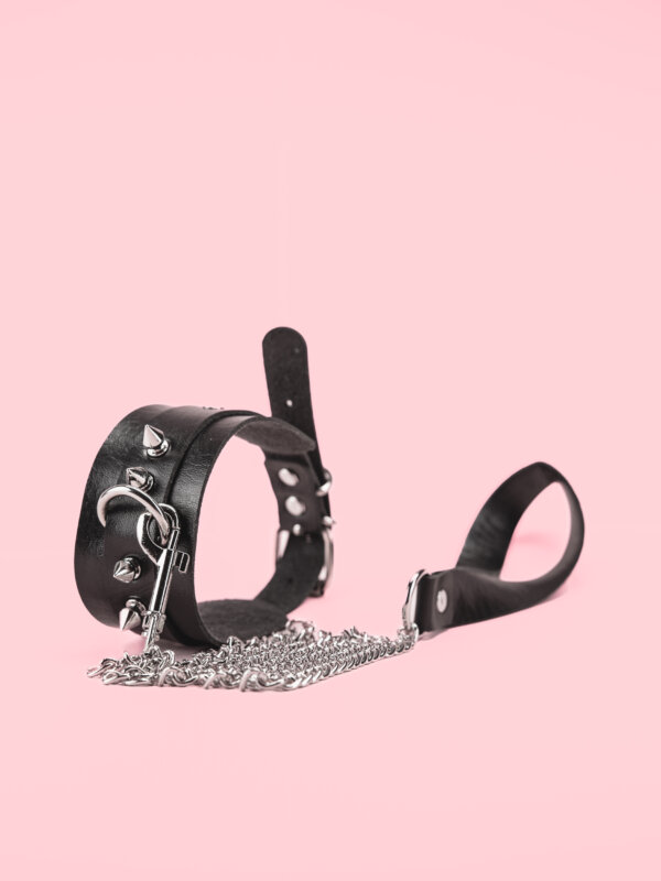 Rebel - Lesă cu Elemente Metalice și Detalii Punk